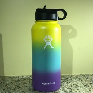 Ombré purple, blue, and yellow hydro flask